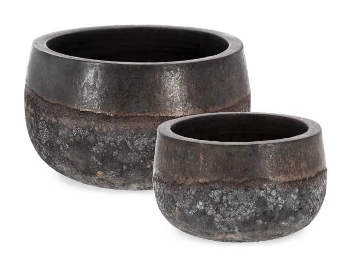Bizzotto Vasi E Coprivasi>SET2 P.VASO DUYEN TONDO BASSO RUSTY
