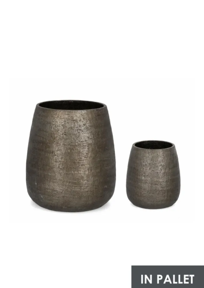 Bizzotto Vasi E Coprivasi>SET2 P.VASO EMEI ALTO GRIGIO