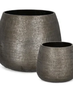 Bizzotto Vasi E Coprivasi>SET2 P.VASO EMEI BOMBATO GRIGIO