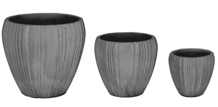 Bizzotto Vasi E Coprivasi>SET3 P.VASO HALONG TO GRIGIO