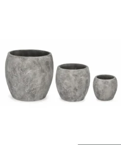 Bizzotto Vasi E Coprivasi>SET3 P.VASO MEILI BOMBATO GRIGIO