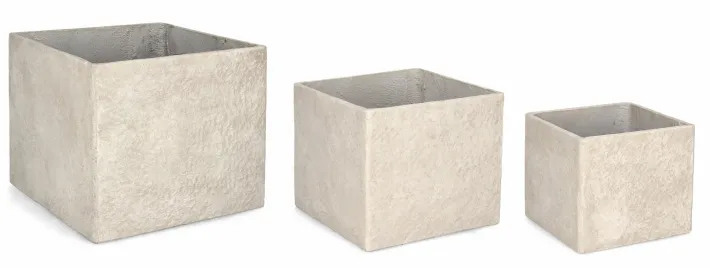 Bizzotto Vasi E Coprivasi>SET3 P.VASO MEILI QUADRATO ALTO BEIGE