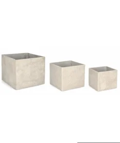 Bizzotto Vasi E Coprivasi>SET3 P.VASO MEILI QUADRATO ALTO BEIGE