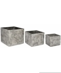 Bizzotto Vasi E Coprivasi>SET3 P.VASO MEILI QUADRATO ALTO GRIGIO