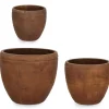 Bizzotto Vasi E Coprivasi>SET3 P.VASO MEILI TONDO BASSO RUSTY