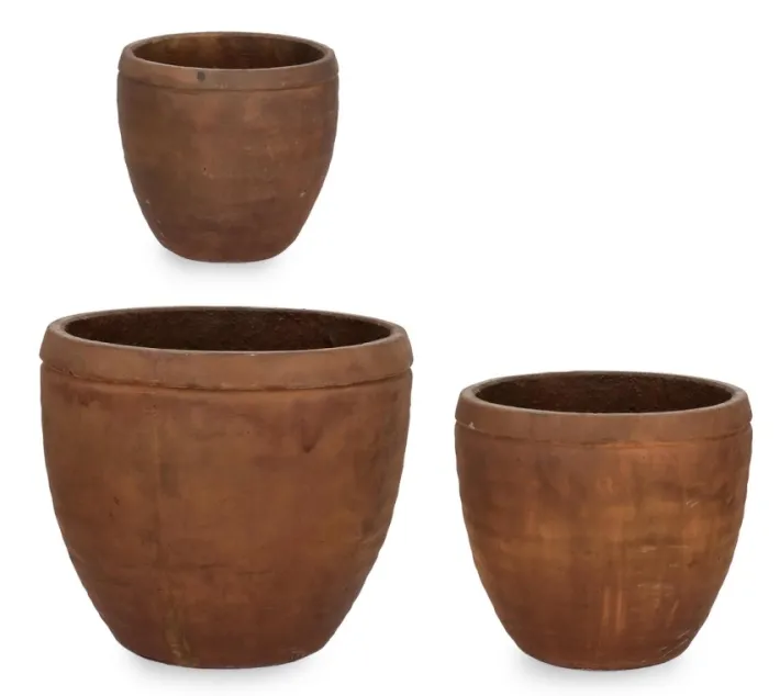 Bizzotto Vasi E Coprivasi>SET3 P.VASO MEILI TONDO BASSO RUSTY