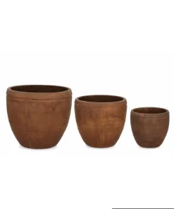Bizzotto Vasi E Coprivasi>SET3 P.VASO MEILI TONDO BASSO RUSTY