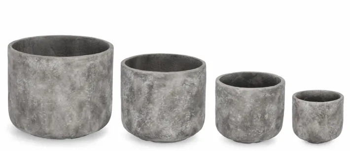 Bizzotto Vasi E Coprivasi>SET4 P.VASO MEILI TONDO GRIGIO