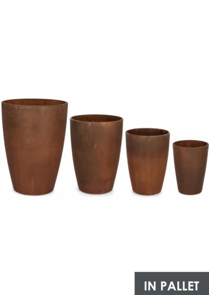 Bizzotto Vasi E Coprivasi>SET4 P.VASO MEILI TONDO RUSTY