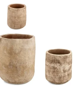 Bizzotto Vasi E Coprivasi>SET3 P.VASO MINH ALTO TERRACOTTA BRUNITA