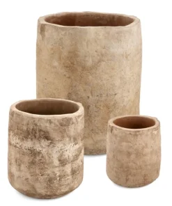 Bizzotto Vasi E Coprivasi>SET3 P.VASO MINH ALTO TERRACOTTA BRUNITA