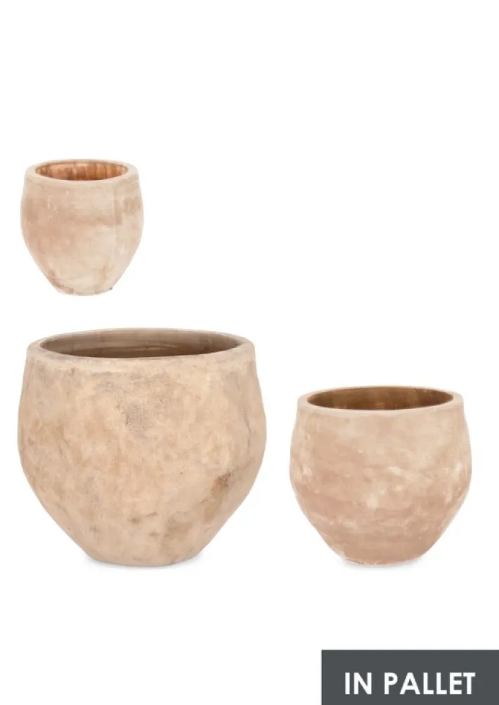 Bizzotto Vasi E Coprivasi>SET3 P.VASO MINH BOMB TERRACOTTA BRUNITA