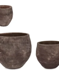 Bizzotto Vasi E Coprivasi>SET3 P.VASO MINH BOMB TERRACOTTA SCURA