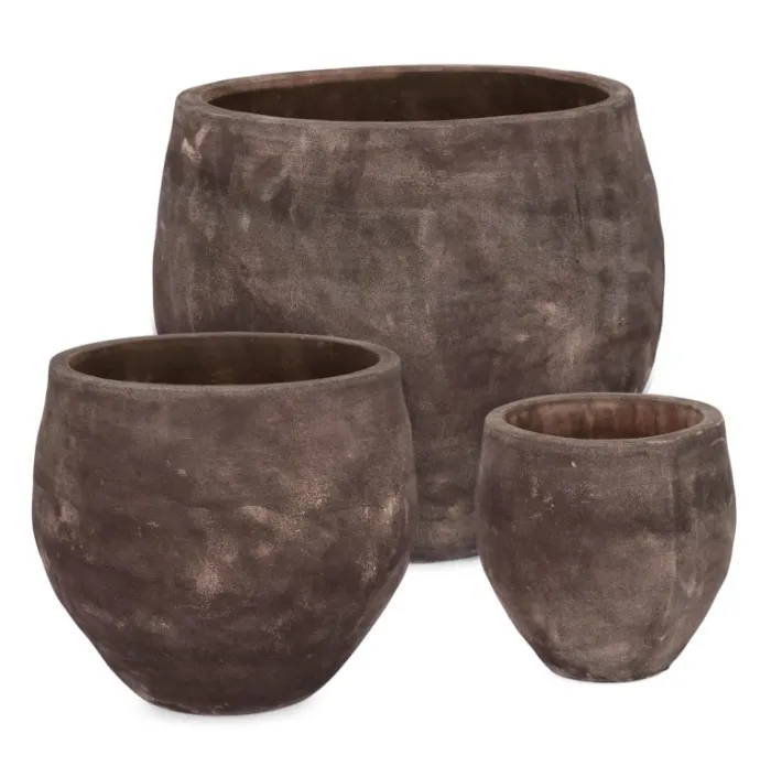 Bizzotto Vasi E Coprivasi>SET3 P.VASO MINH BOMB TERRACOTTA SCURA