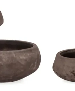 Bizzotto Vasi E Coprivasi>SET3 P.VASO MINH CIOTOLA TERRACOTTA SCUR