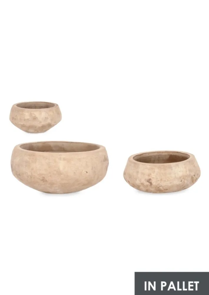 Bizzotto Vasi E Coprivasi>SET3 P.VASO MINH CIOTOLA TERRACOT BRUNIT