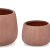 Bizzotto Vasi E Coprivasi>SET3 P.VASO RIBBED BOMB TERRACOTTA ALTO