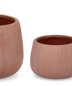 Bizzotto Vasi E Coprivasi>SET3 P.VASO RIBBED BOMB TERRACOTTA ALTO