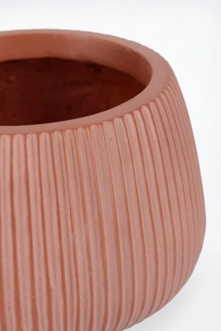 Bizzotto Vasi E Coprivasi>SET3 P.VASO RIBBED BOMB TERRACOTTA ALTO