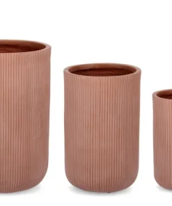 Bizzotto Vasi E Coprivasi>SET3 P.VASO RIBBED TO TERRACOTTA