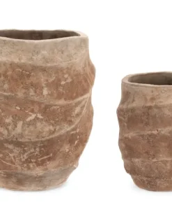 Bizzotto Vasi E Coprivasi>SET2 P.VASO TEIDE ALTO TERRACOTTA BRUNIT