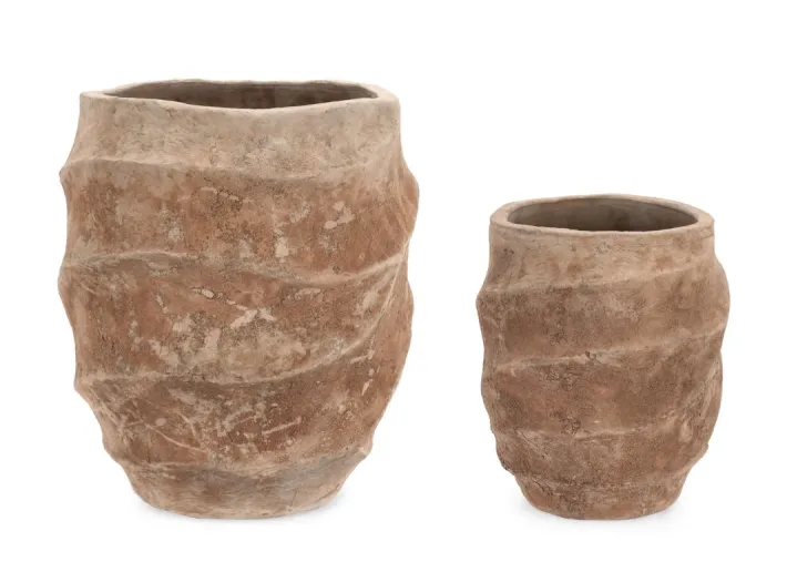 Bizzotto Vasi E Coprivasi>SET2 P.VASO TEIDE ALTO TERRACOTTA BRUNIT