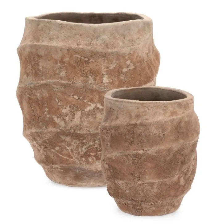 Bizzotto Vasi E Coprivasi>SET2 P.VASO TEIDE ALTO TERRACOTTA BRUNIT