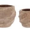 Bizzotto Vasi E Coprivasi>SET2 P.VASO TEIDE BASS TERRACOTTA BRUNIT