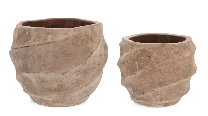 Bizzotto Vasi E Coprivasi>SET2 P.VASO TEIDE BASS TERRACOTTA BRUNIT