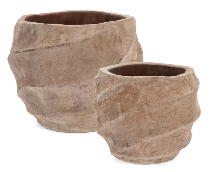 Bizzotto Vasi E Coprivasi>SET2 P.VASO TEIDE BASS TERRACOTTA BRUNIT