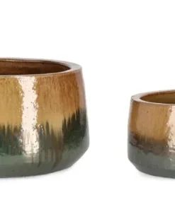 Bizzotto Vasi E Coprivasi>SET2 P.VASO THRAN BASSO MELANGE OCRA