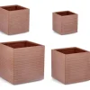 Bizzotto Vasi E Coprivasi>SET4 P.VASO TRESSAGE QU TERRACOTTA