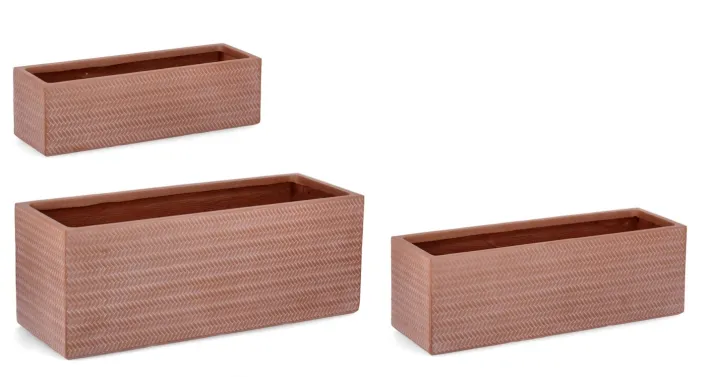 Bizzotto Vasi E Coprivasi>SET3 P.VASO TRESSAGE RETT TERRACOTTA