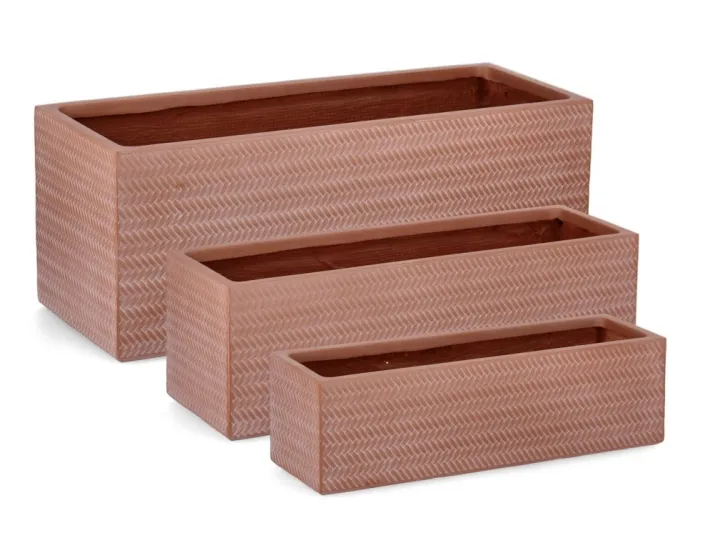 Bizzotto Vasi E Coprivasi>SET3 P.VASO TRESSAGE RETT TERRACOTTA