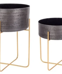 Bizzotto Coprivasi>SET2 P.VASO VARANASI STAND TO NERO
