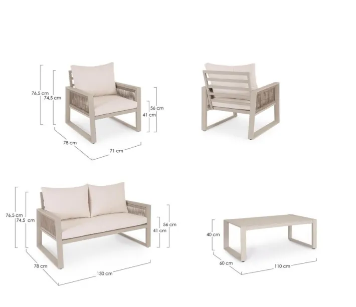 Bizzotto Salotti Completi>SET4 SALOTTO C-C CAPTIVA PEYOTE