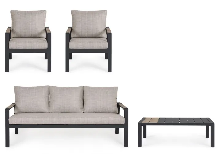 Bizzotto Salotti Completi>SET4 SALOTTO C-C ELNA ANTRACITE LH32