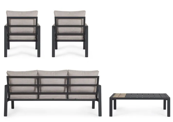 Bizzotto Salotti Completi>SET4 SALOTTO C-C ELNA ANTRACITE LH32