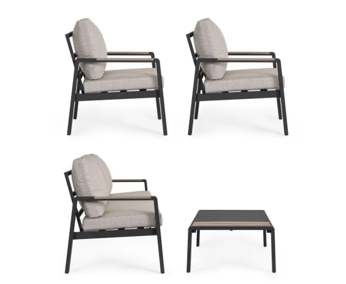 Bizzotto Salotti Completi>SET4 SALOTTO C-C ELNA ANTRACITE LH32