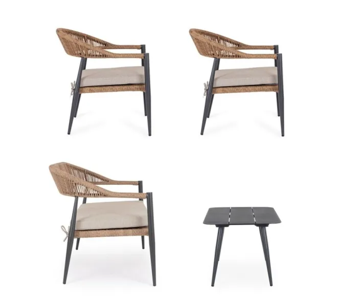 Bizzotto Salotti Completi>SET4 SALOTTO C-C JANDIA ANTRACIT/NATURAL