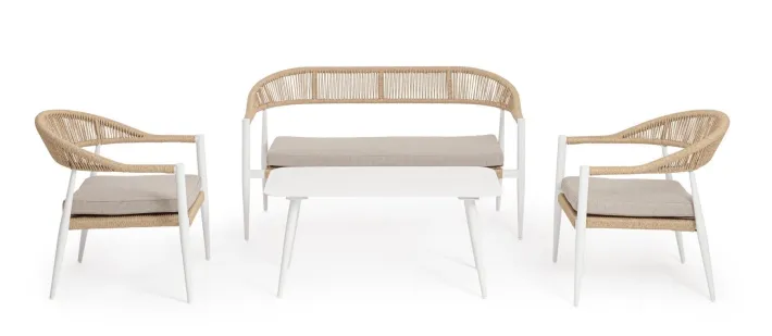 Bizzotto Salotti Completi>SET4 SALOTTO C-C JANDIA BIANCO/BEIGE