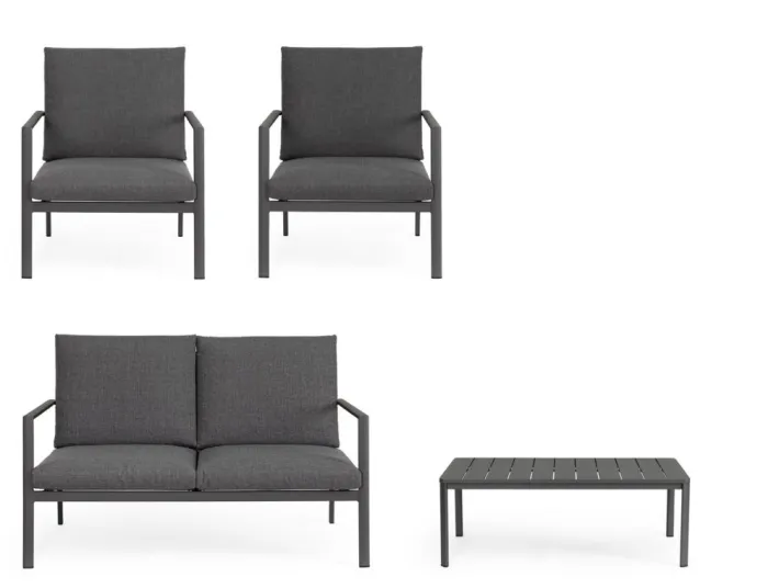 Bizzotto Salotti Completi>SET4 SALOTTO C-C KONNOR ANTRACITE CX23