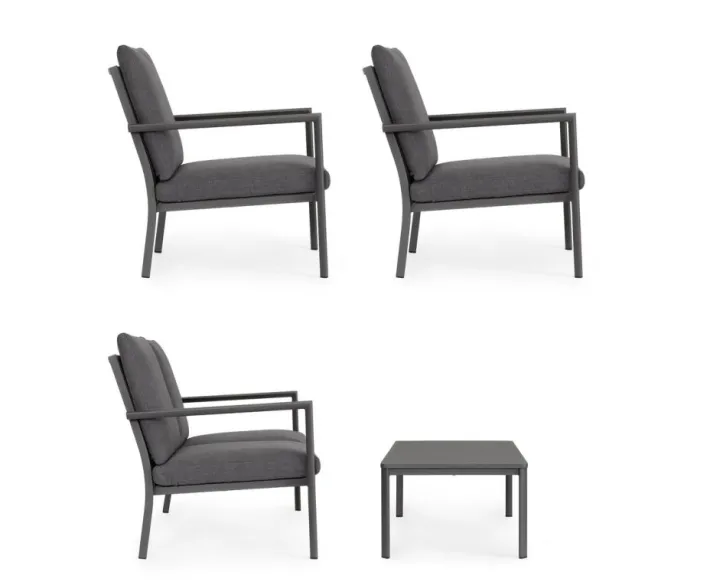 Bizzotto Salotti Completi>SET4 SALOTTO C-C KONNOR ANTRACITE CX23