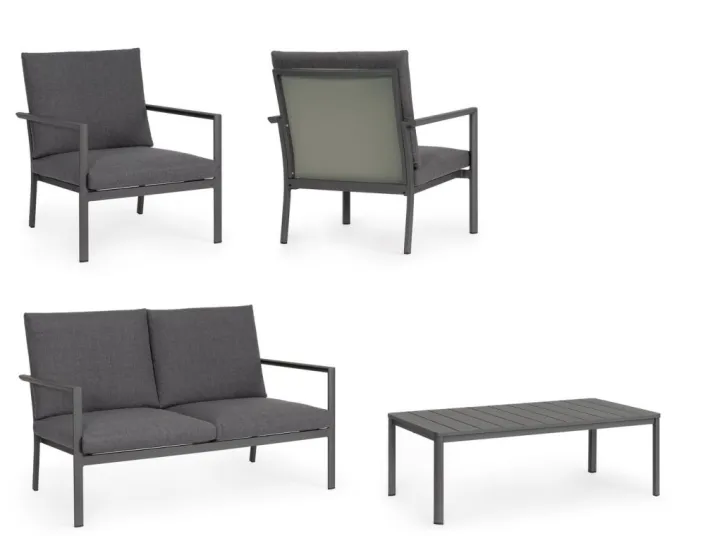 Bizzotto Salotti Completi>SET4 SALOTTO C-C KONNOR ANTRACITE CX23