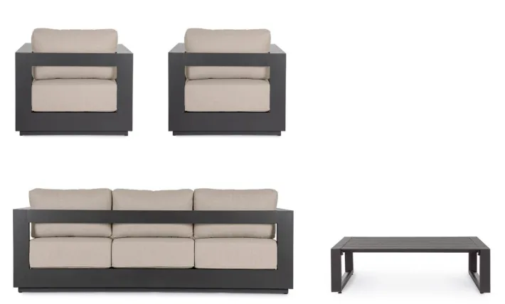 Bizzotto Salotti Completi>SET4 SALOTTO C-C MOSES ANTRACITE YK13