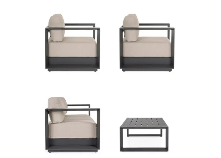 Bizzotto Salotti Completi>SET4 SALOTTO C-C MOSES ANTRACITE YK13