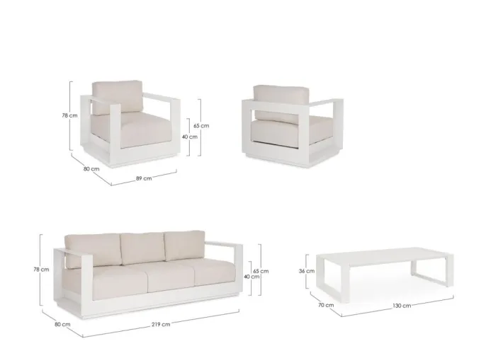 Bizzotto Salotti Completi>SET4 SALOTTO C-C MOSES VAPOR YK15