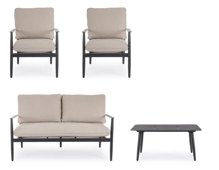 Bizzotto Salotti Completi>SET4 SALOTTO C-C NEBULA ANTRACITE YK13