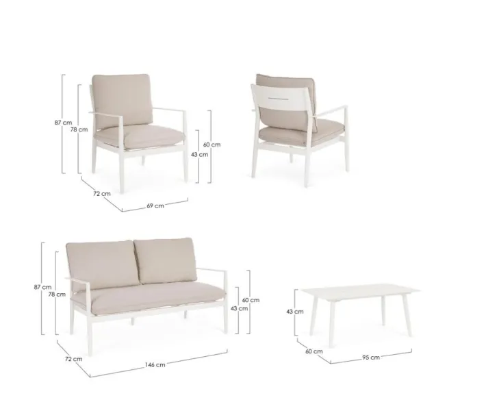 Bizzotto Salotti Completi>SET4 SALOTTO C-C NEBULA VAPOR YK15