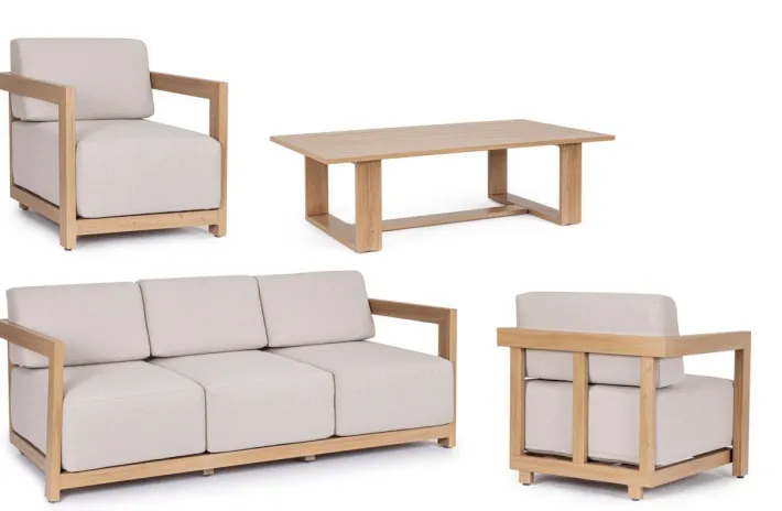 Bizzotto Salotti Completi>SET4 SALOTTO IN ALLUMINIO NATURALE- THESEUS